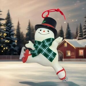VTG Hallmark Ornament The Ice Skating Snowman Tree Trimmer Collection Holiday